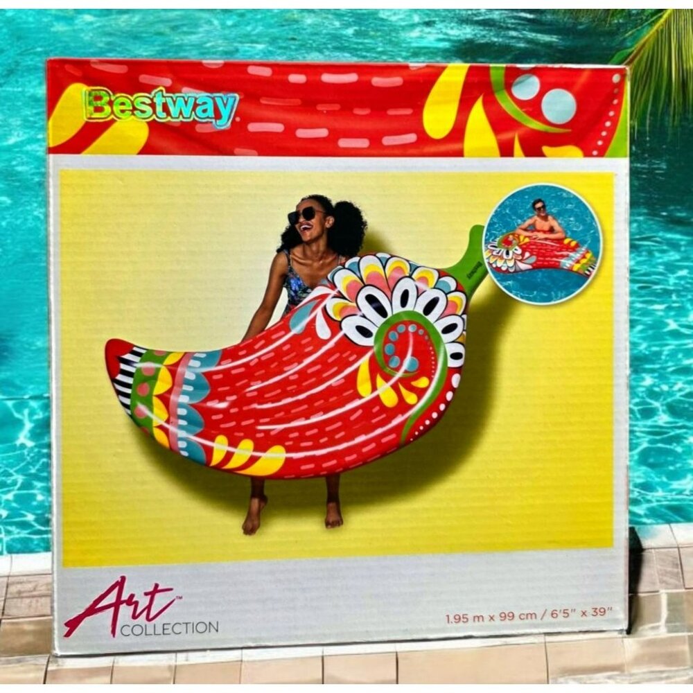 New Bestway Inflatable Chili Pepper Pool Float Water Toy Fiesta Art 6.5' Lounge